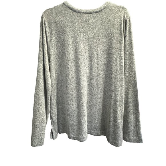 Soma size XL cozy gray v neck long sleeve Henley top - Picture 2 of 7